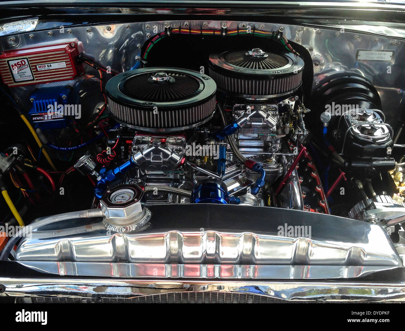 Customized Iron V8 engines from the 1970s Stock Photo Alamy