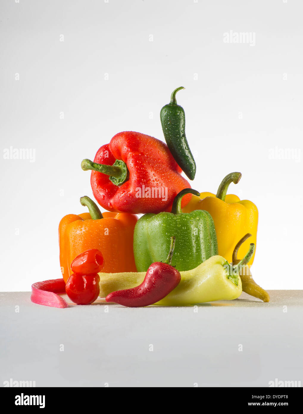 Pile Of assorted Peppers Stock Photo