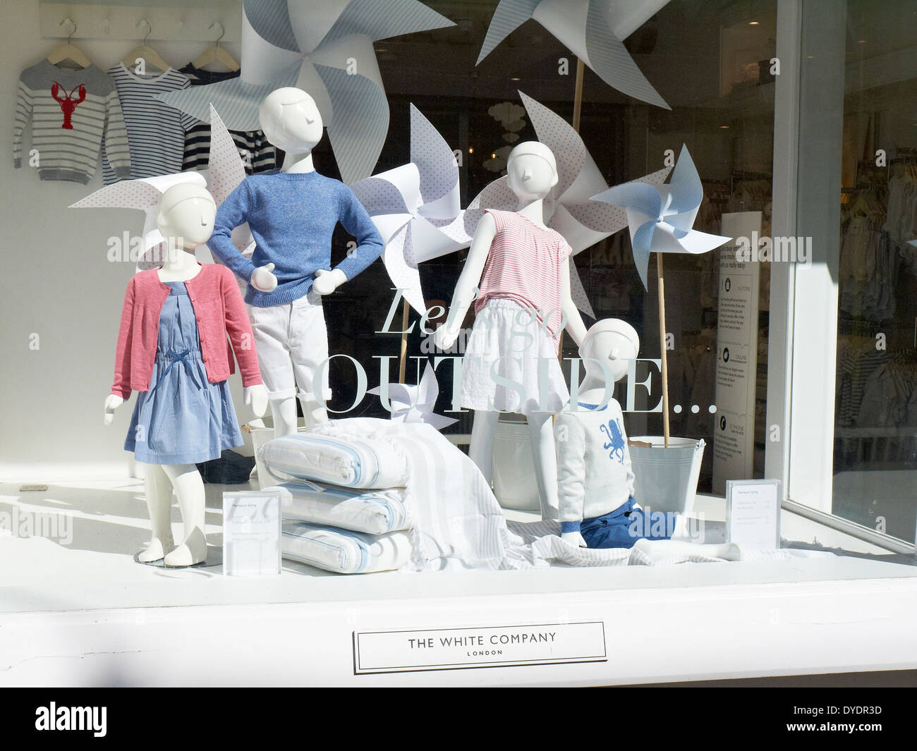 The White Company window display in King Street Manchester UK Stock Photo