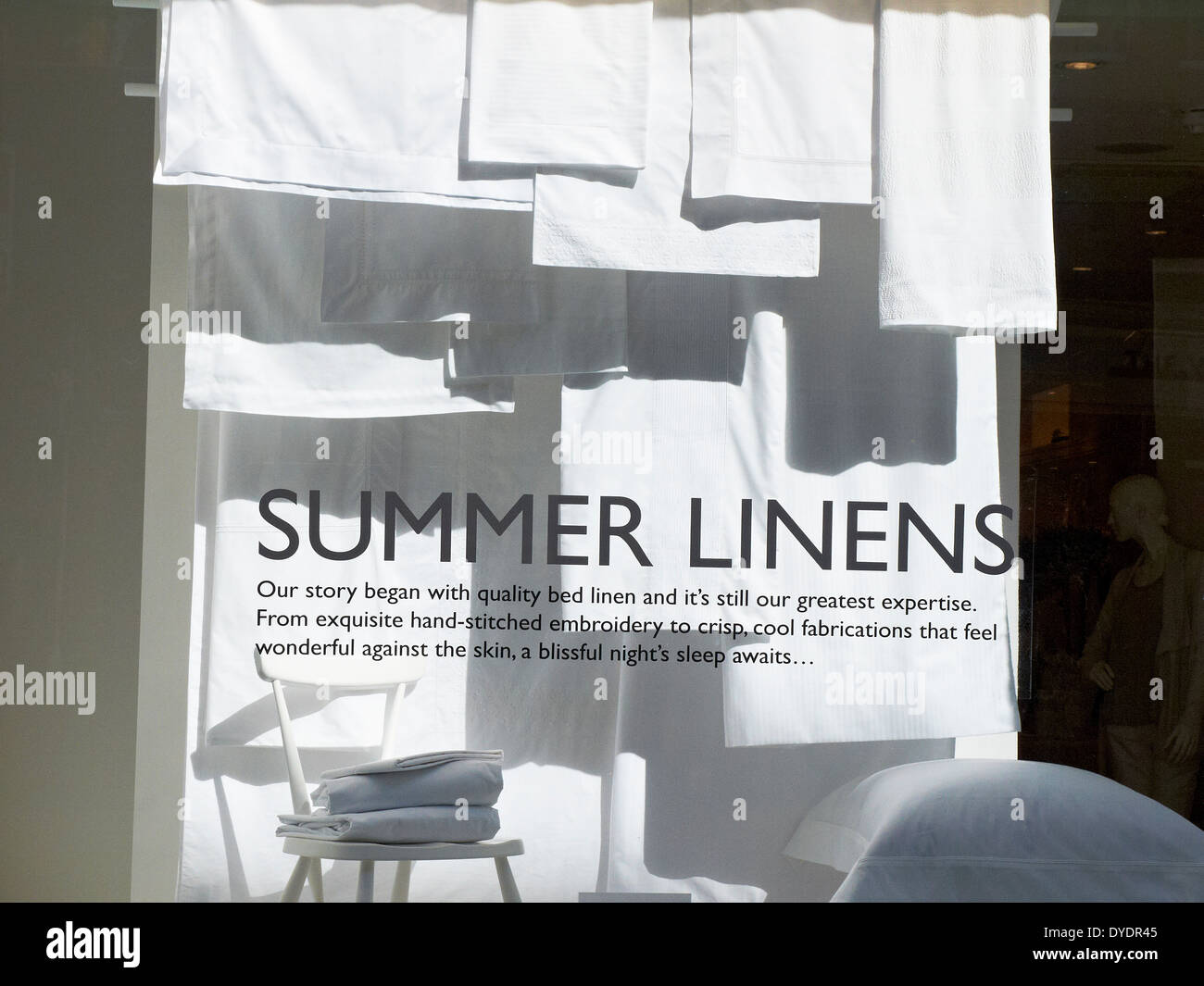 The White Company window display in King Street Manchester UK Stock Photo