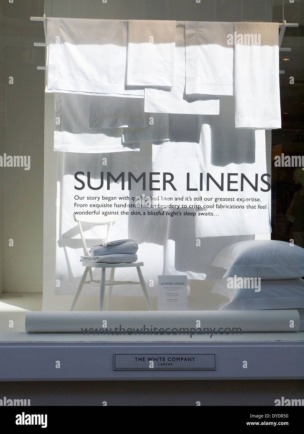 The White Company window display in King Street Manchester UK Stock