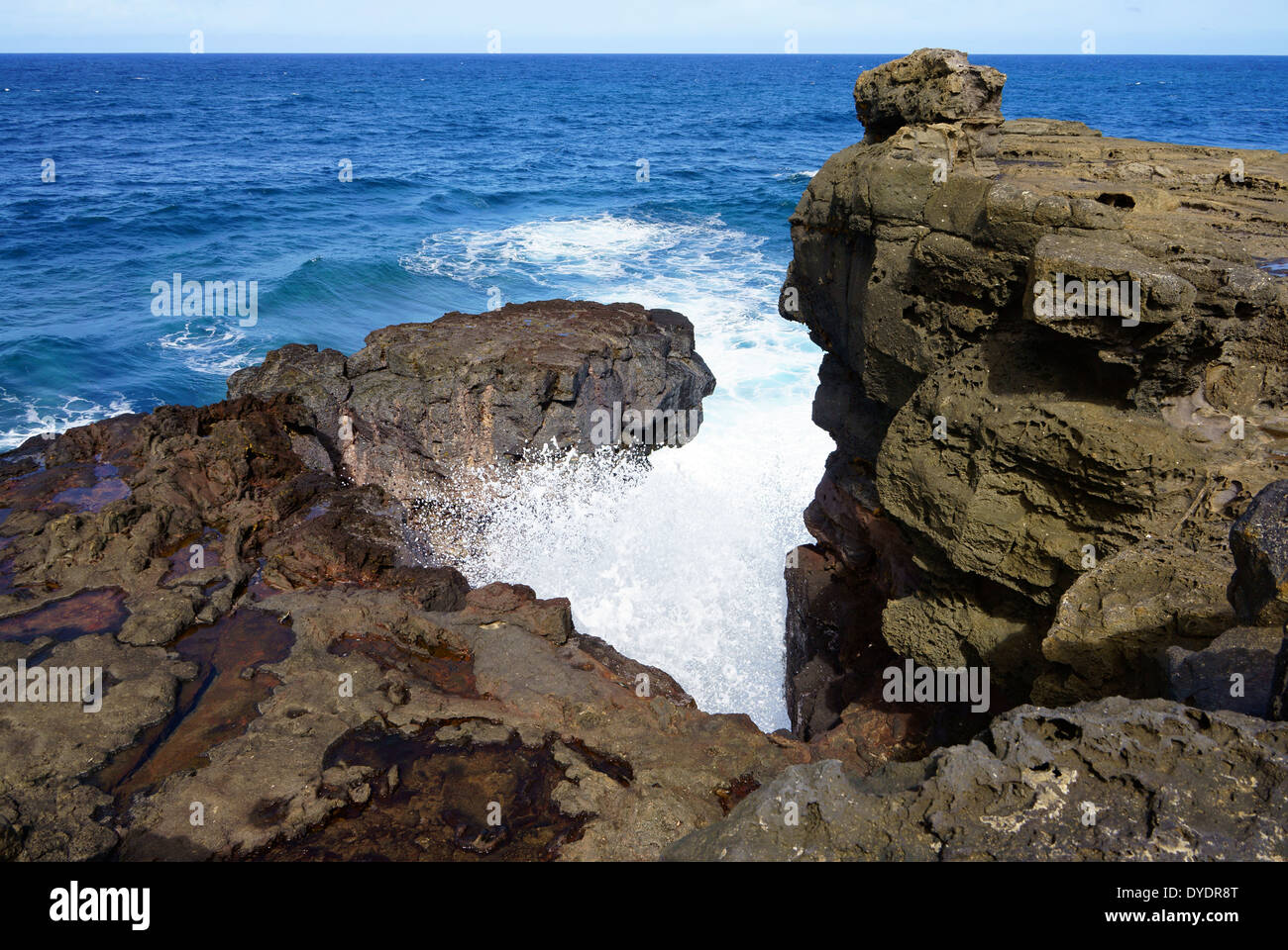 'Crying Rock' on 'Gris Gris Cliffs' near Souillac, south coast, Island Mauritius Stock Photo