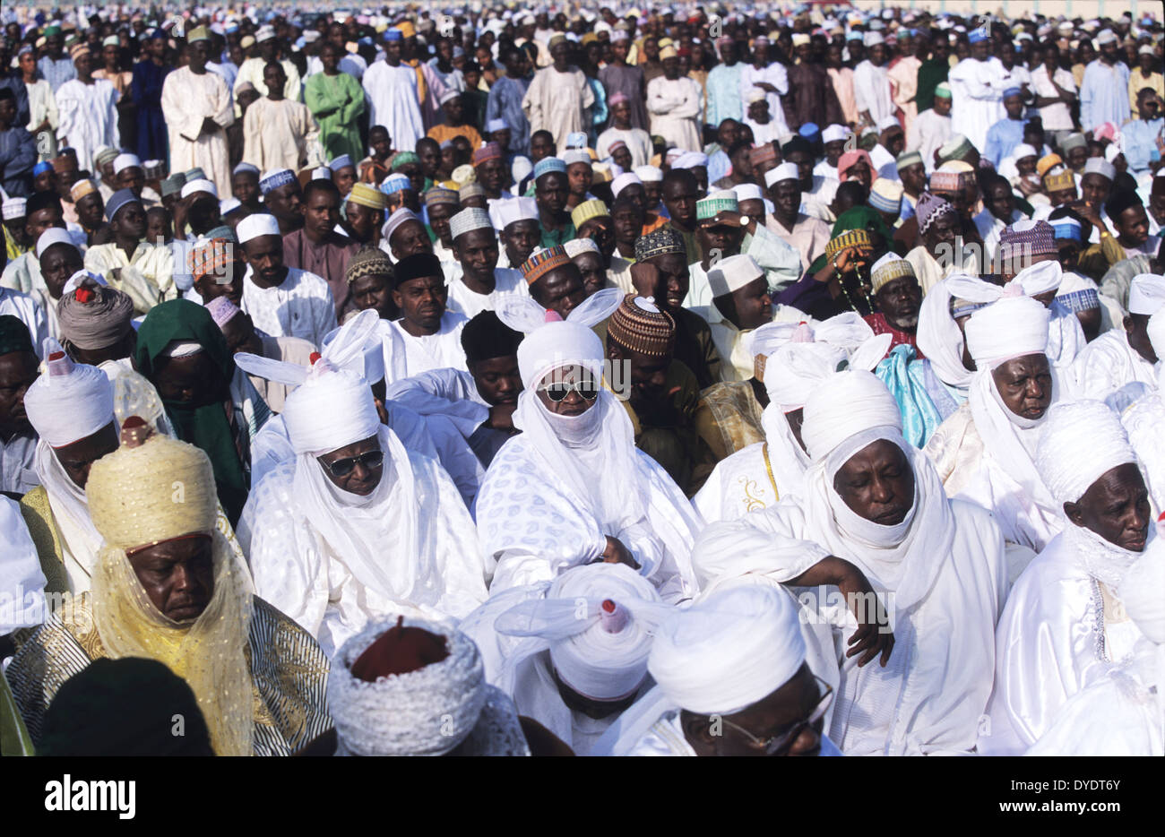 Friday mass Muslim prayer during Ramadan with Emir of Kano. Kano, Kano