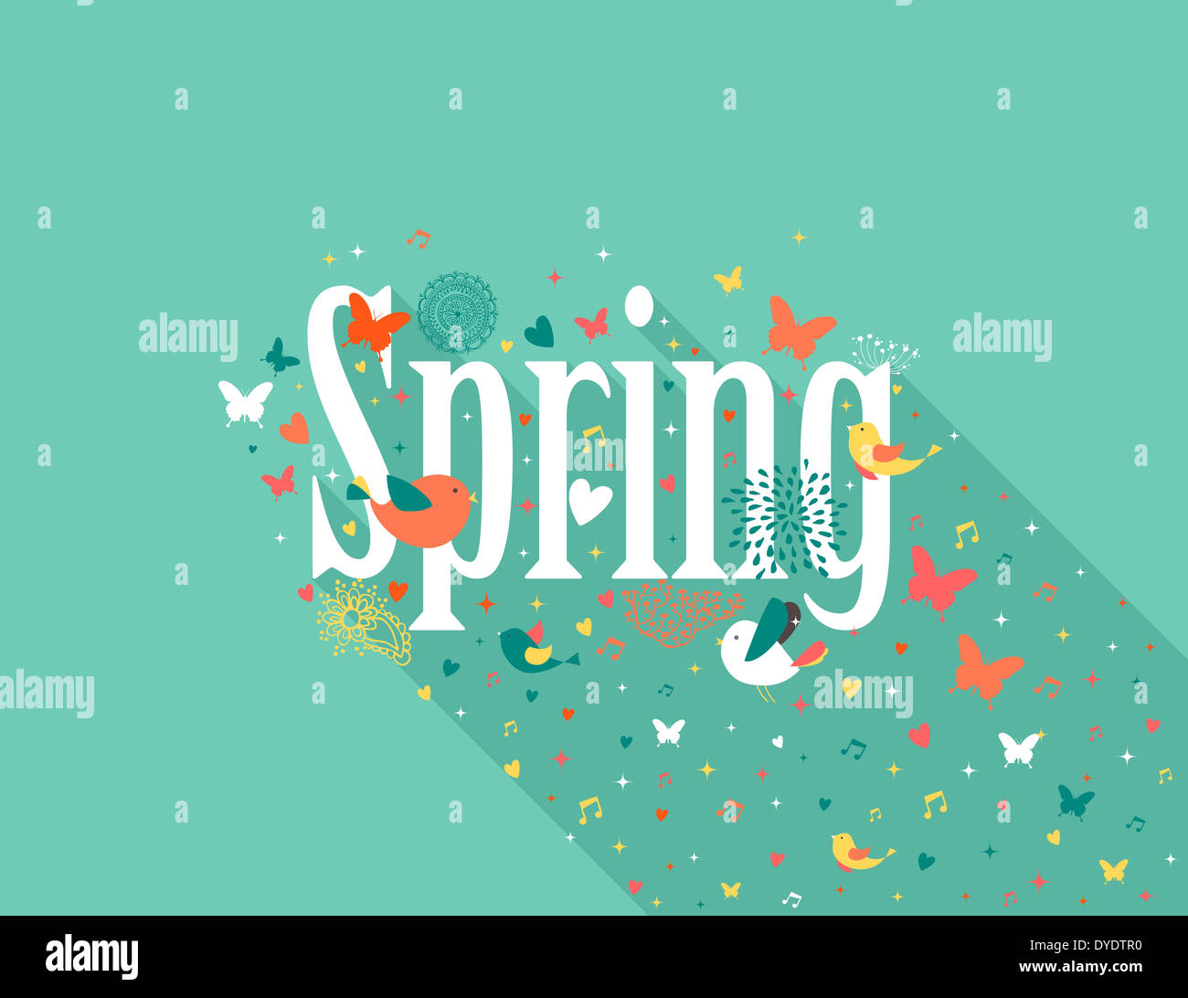 Spring greeting card flat design background illustration. EPS10 vector ...