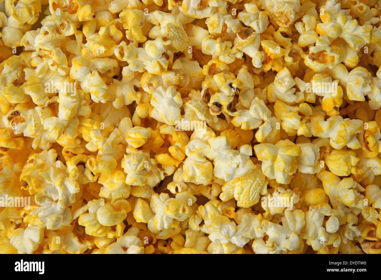 A very close view of buttered popcorn Stock Photo Alamy