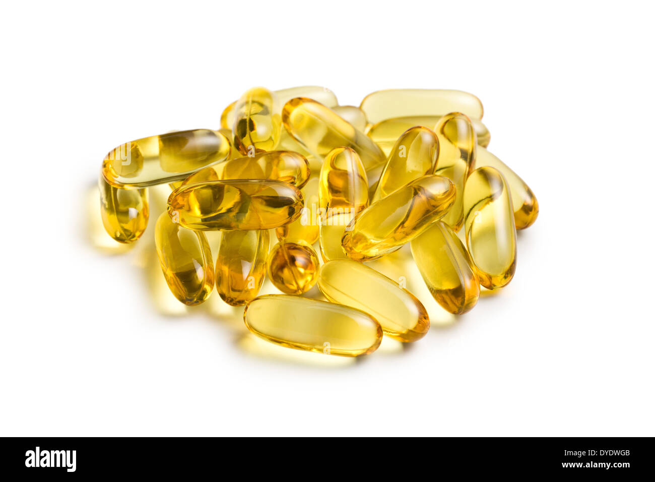 Cod liver oil. Gel capsules on white background Stock Photo Alamy