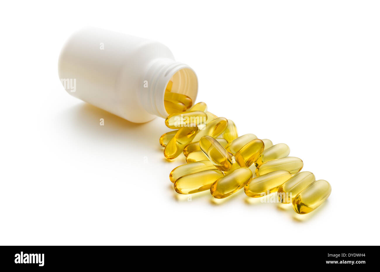 Cod liver oil. Gel capsules on white background Stock Photo Alamy