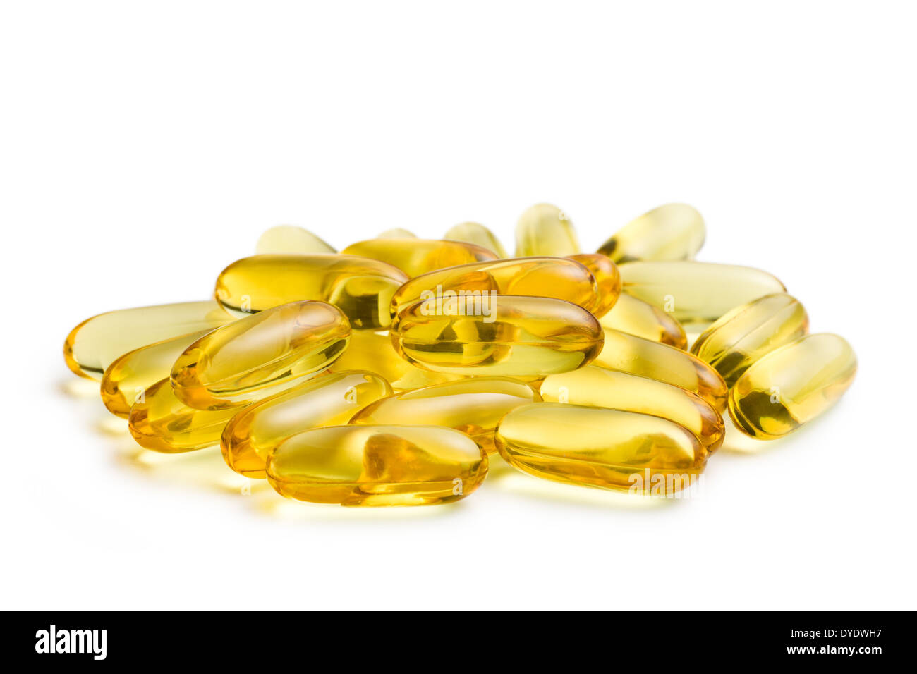 Cod liver oil. Gel capsules on white background Stock Photo Alamy