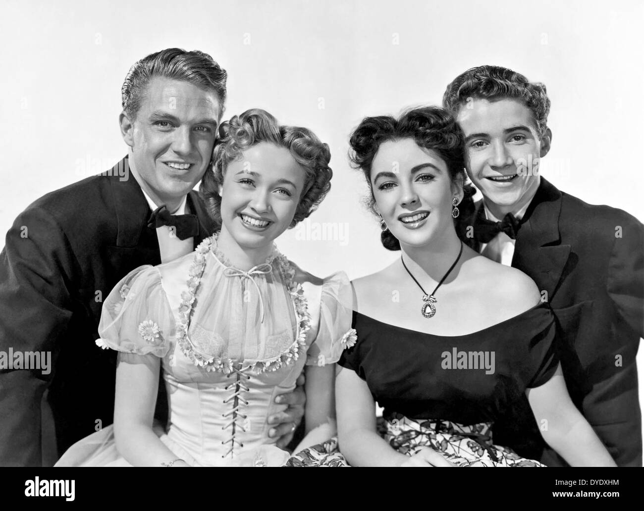 A DATE WITH JUDY 1948 MGM film with from l: Robert Stack, Jane Powell, Elizabeth Taylor, Scotty Beckett Stock Photo