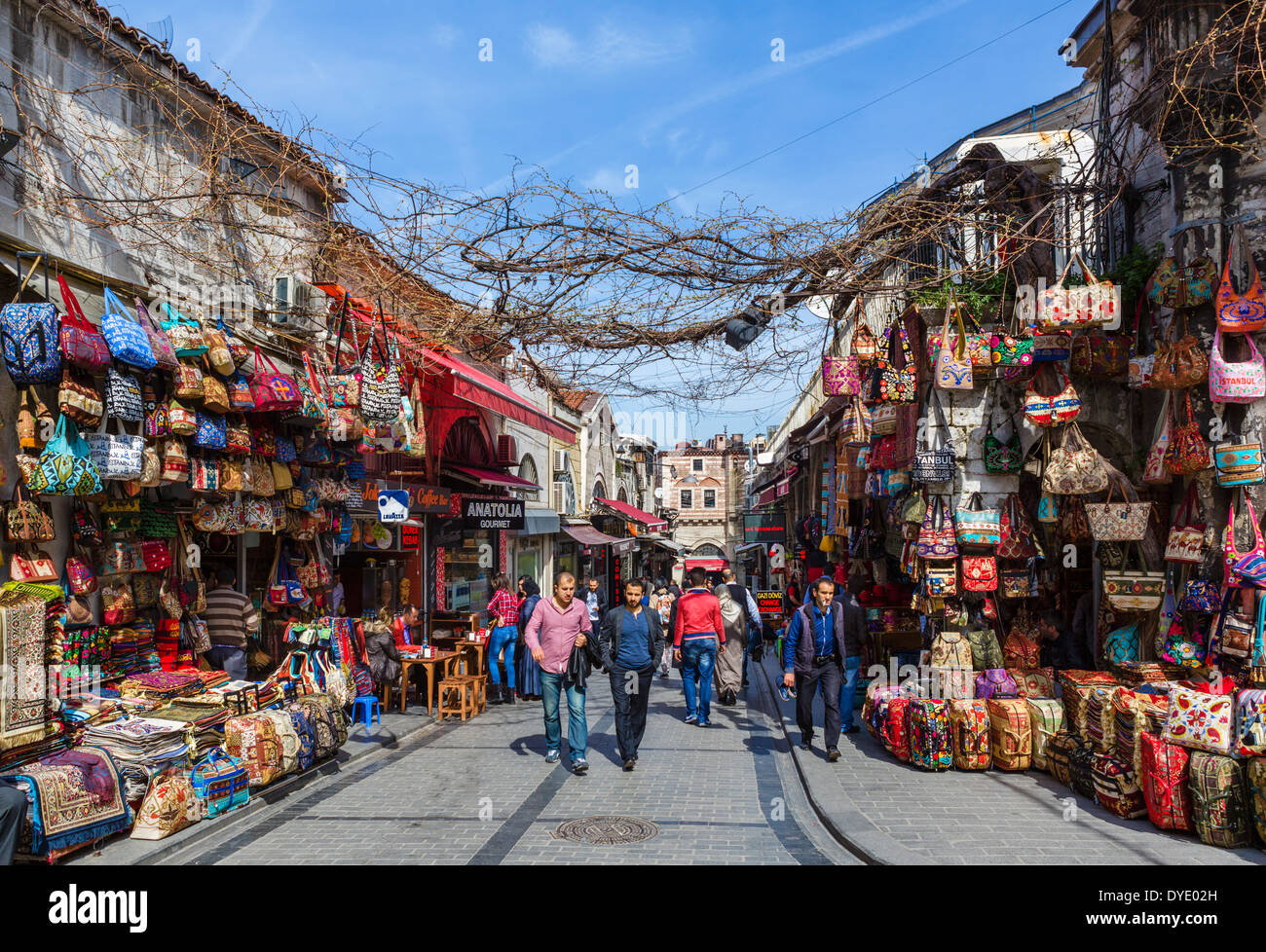 Shops on Nuruosmaniye Caddesi outside the Grand Bazaar Stock Photo
