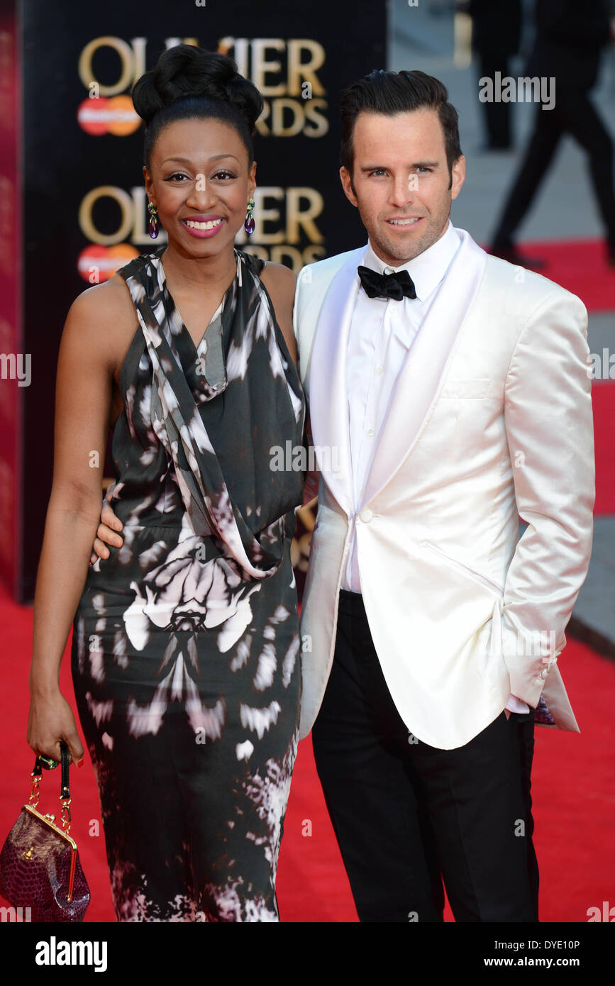 LONDON, ENGLAND - APRIL 13:  Beverley Knight; James O'Keefet attends the Laurence Olivier Awards at The Royal Opera House on April 13, 2014 in London, England. (Photo by See Li) Stock Photo
