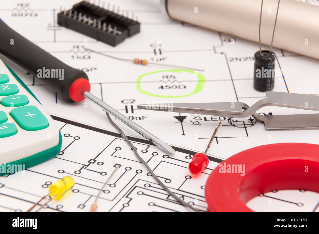 Design of electronic project Stock Photo