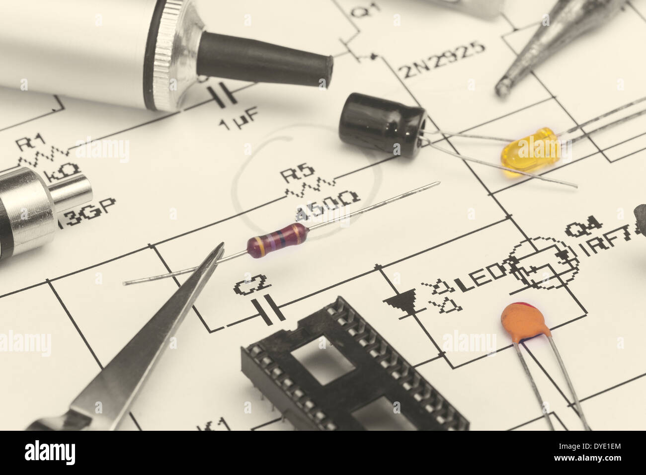 Electronic components Stock Photo