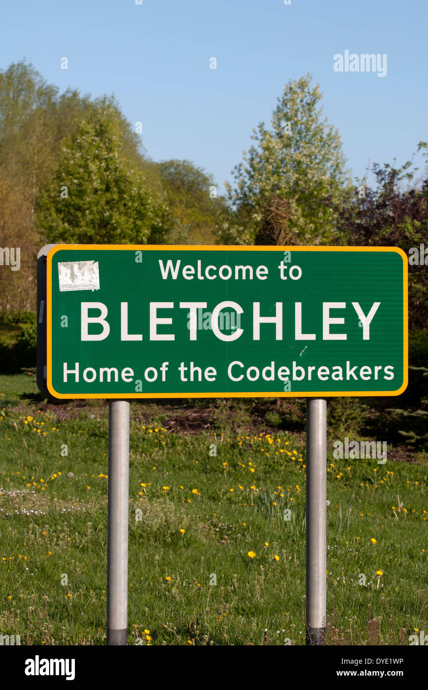 to Bletchley sign, Buckinghamshire, England, UK Stock Photo Alamy
