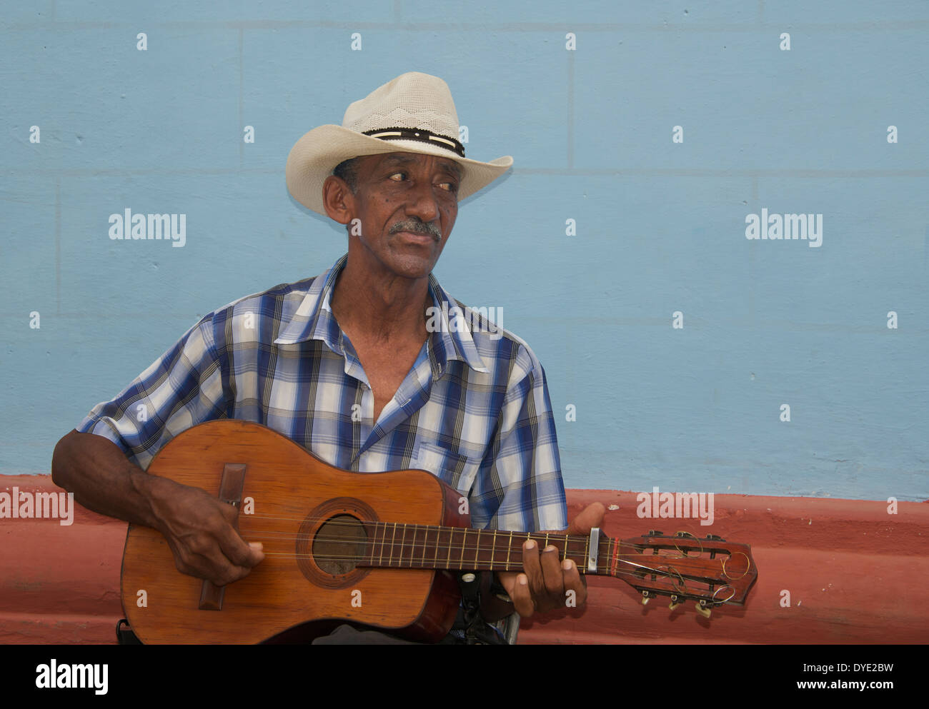 Musician playing guitar Trinidad Sancti Spiritus Province Cuba Stock Photo