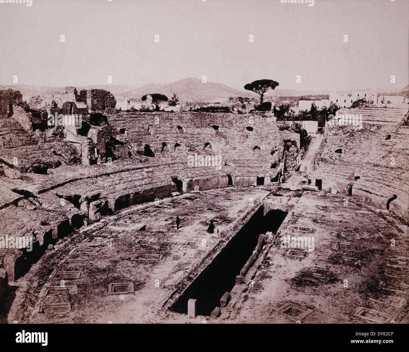 Flavian Amphitheater, Pozzuoli, Italy, circa 1880 Stock Photo