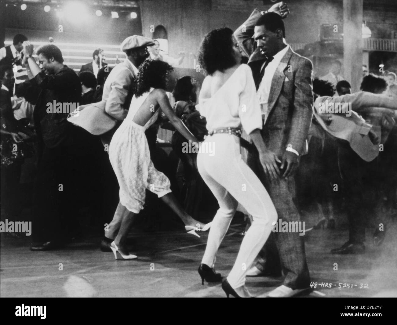 Annette O'Toole and Eddie Murphy, on-set of the Film, "48 Hrs.", 1982 Stock Photo