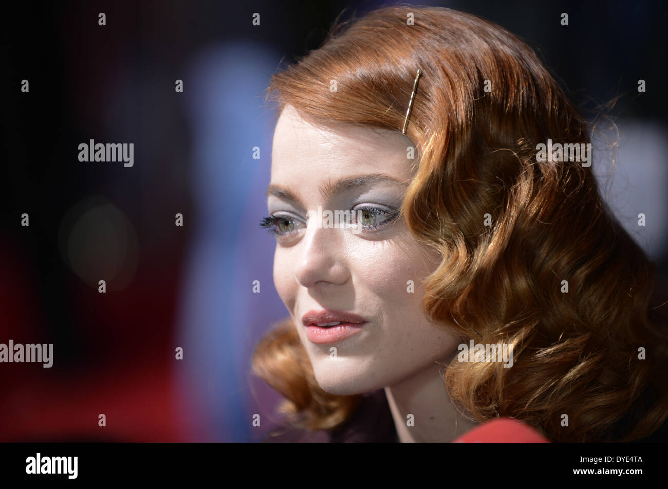 BERLIN, GERMANY, 15th April, 2014. Emma Stone attends the 'The Amazing Spider-Man 2' Premiere in Sony Centre, Potsdamer Platz on April 15th, 2014 in Berlin, Germany. Credit:  Janne Tervonen/Alamy Live News Stock Photo