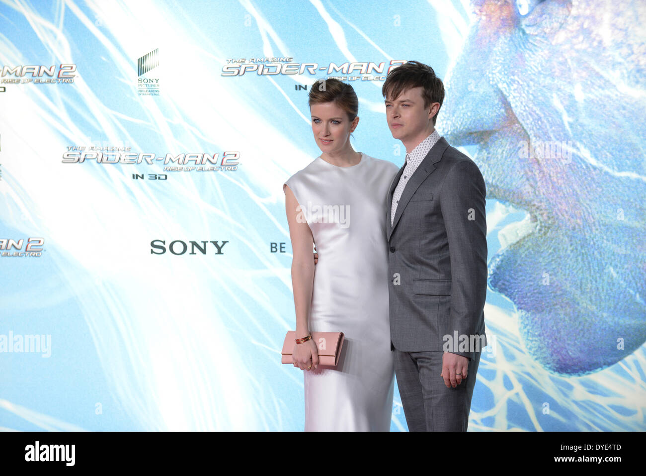 BERLIN, GERMANY, 15th April, 2014. Dane DeHaan and Anna Wood attend the 'The Amazing Spider-Man 2' Premiere in Sony Centre, Potsdamer Platz on April 15th, 2014 in Berlin, Germany. Credit:  Janne Tervonen/Alamy Live News Stock Photo