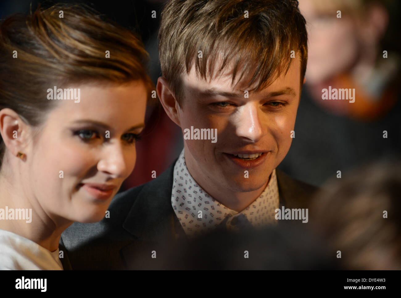 BERLIN, GERMANY, 15th April, 2014. Dane DeHaan and Anna Wood attend the 'The Amazing Spider-Man 2' Premiere in Sony Centre, Potsdamer Platz on April 15th, 2014 in Berlin, Germany. Credit:  Janne Tervonen/Alamy Live News Stock Photo
