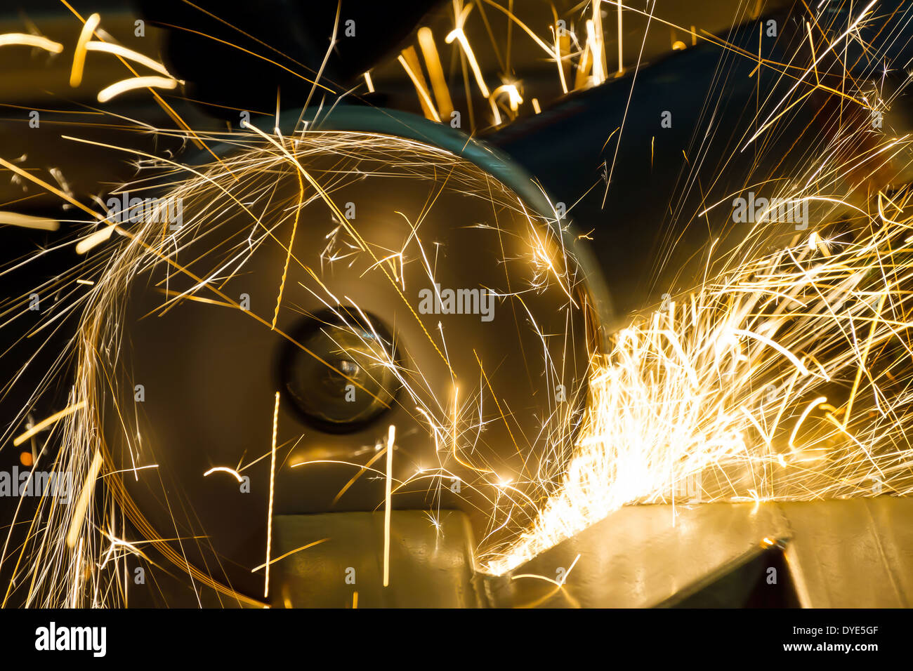 Sharp Iron sharpening and cutting of iron by abrasive disk machine Stock Photo - Alamy