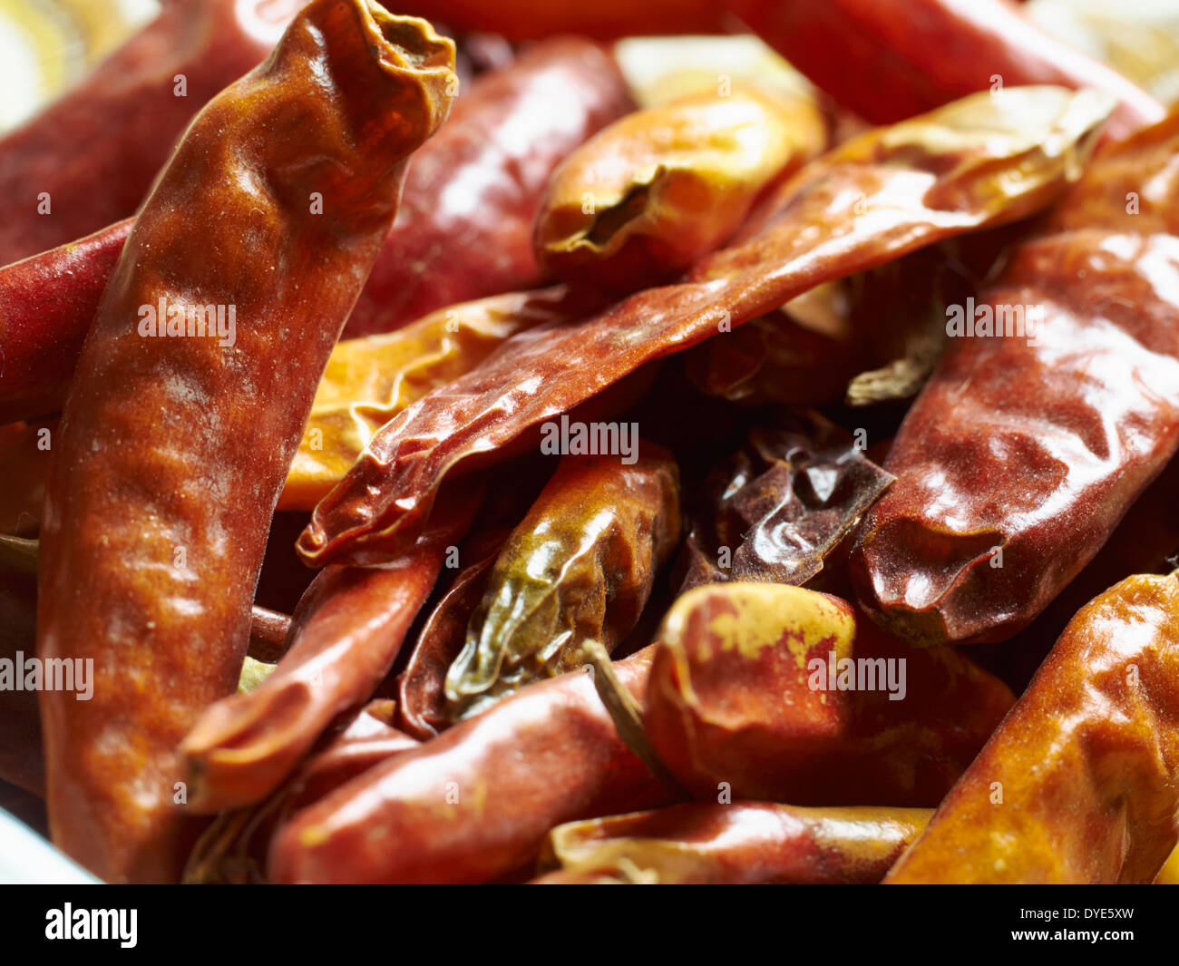 Dried red chile peppers Stock Photo Alamy