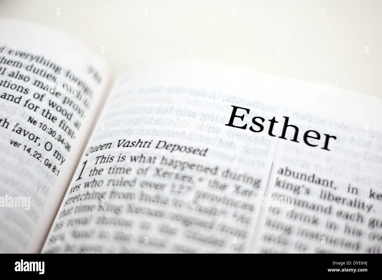 Book of Esther in the Bible Stock Photo