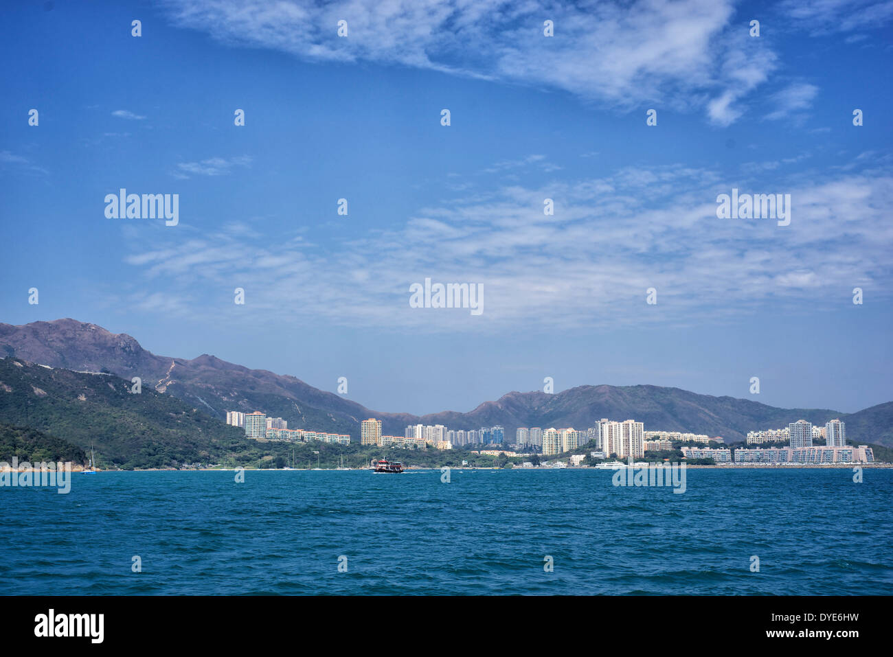 Hong Kong Discovery Bay viewed from Peng Chau Stock Photo Alamy