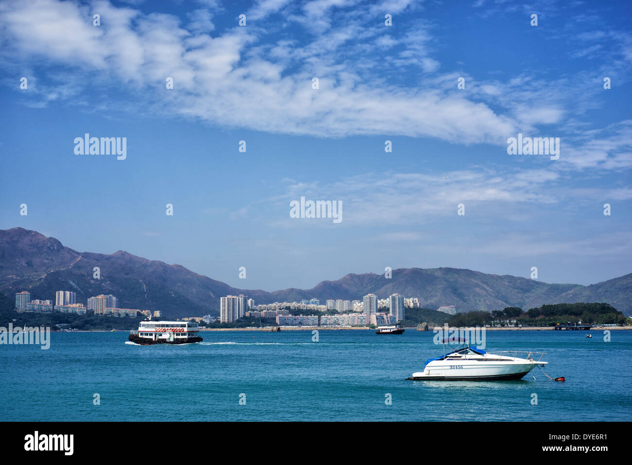 Hong Kong Discovery Bay viewed from Peng Chau Stock Photo Alamy