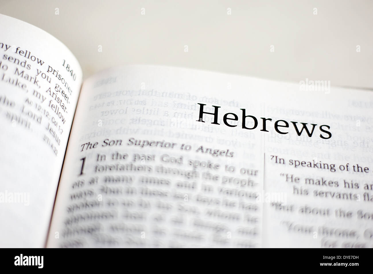 Book of Hebrews in the Bible Stock Photo