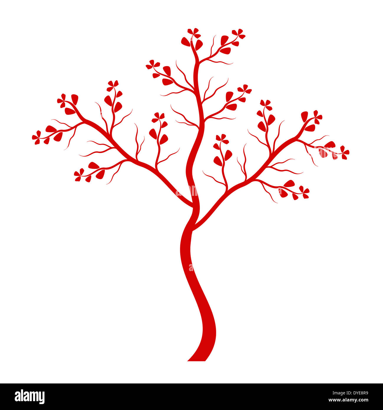 Art tree silhouette isolated on white background Stock Photo - Alamy