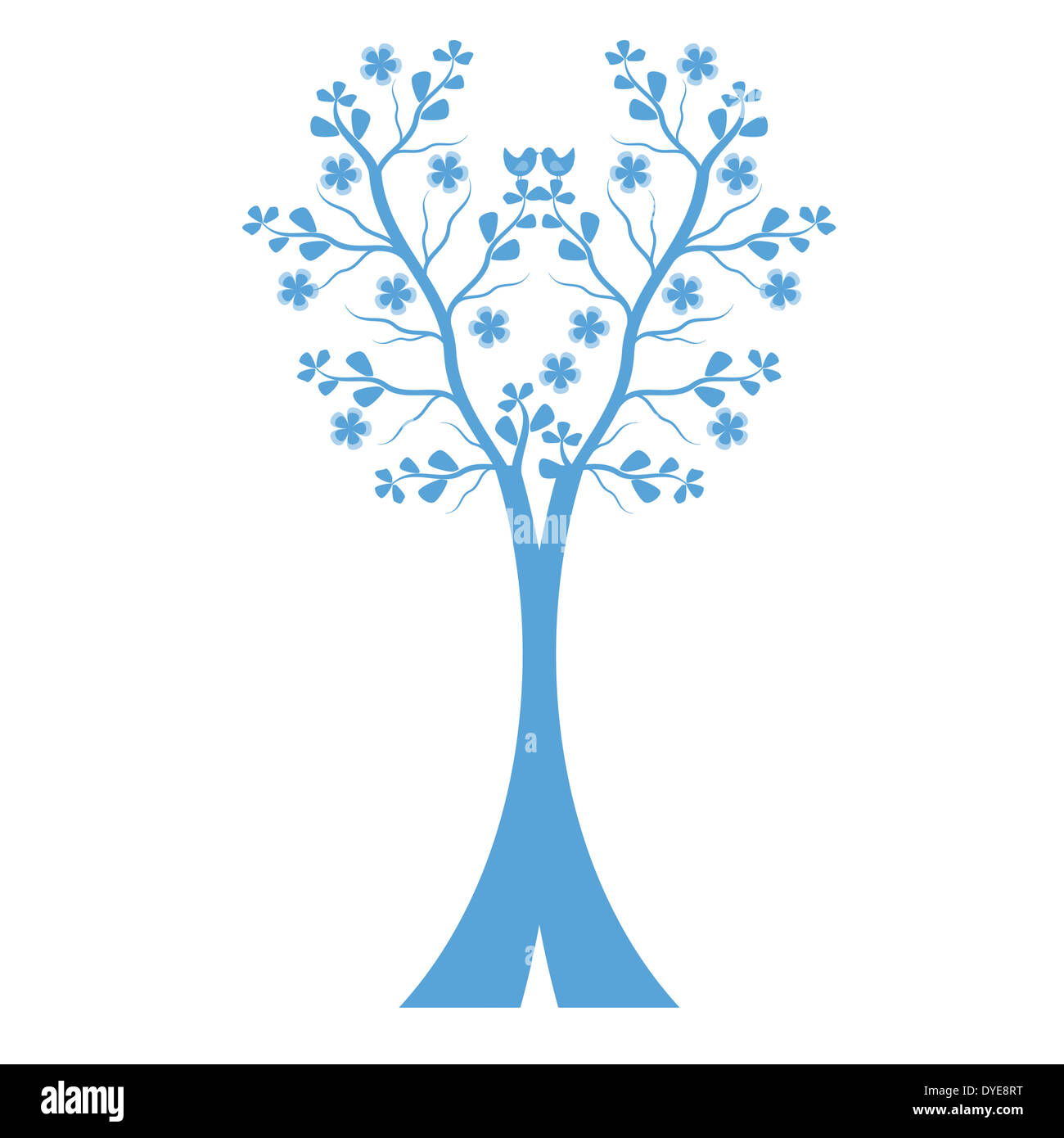 Art tree silhouette isolated on white background Stock Photo - Alamy