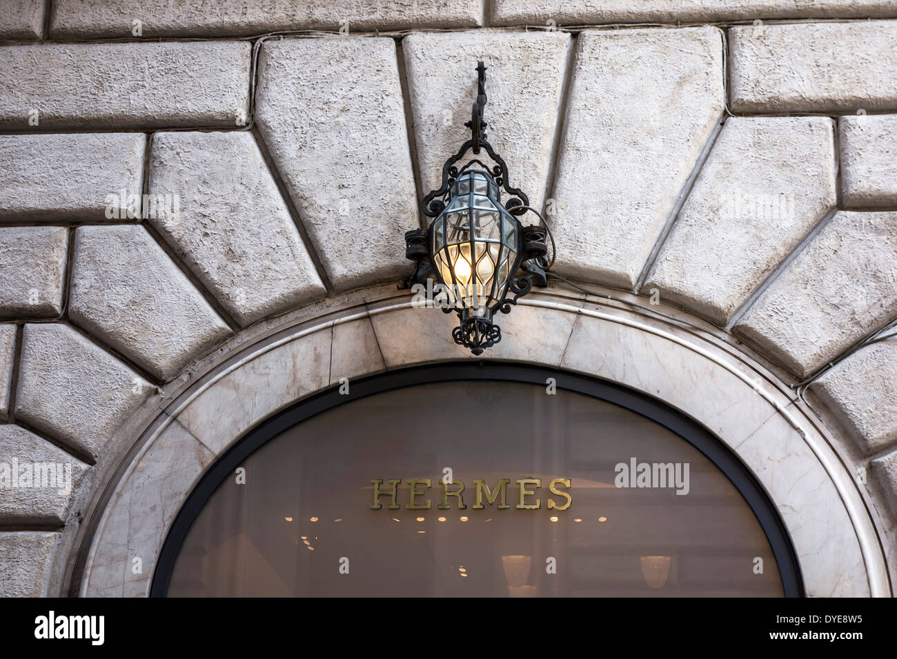 HERMES shop closeup, Rome,Italy Stock Photo