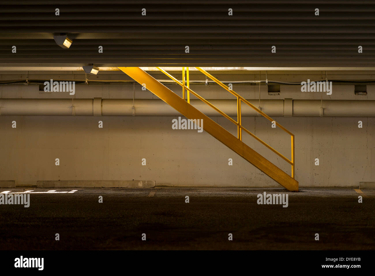 Stairway in a parkade Stock Photo
