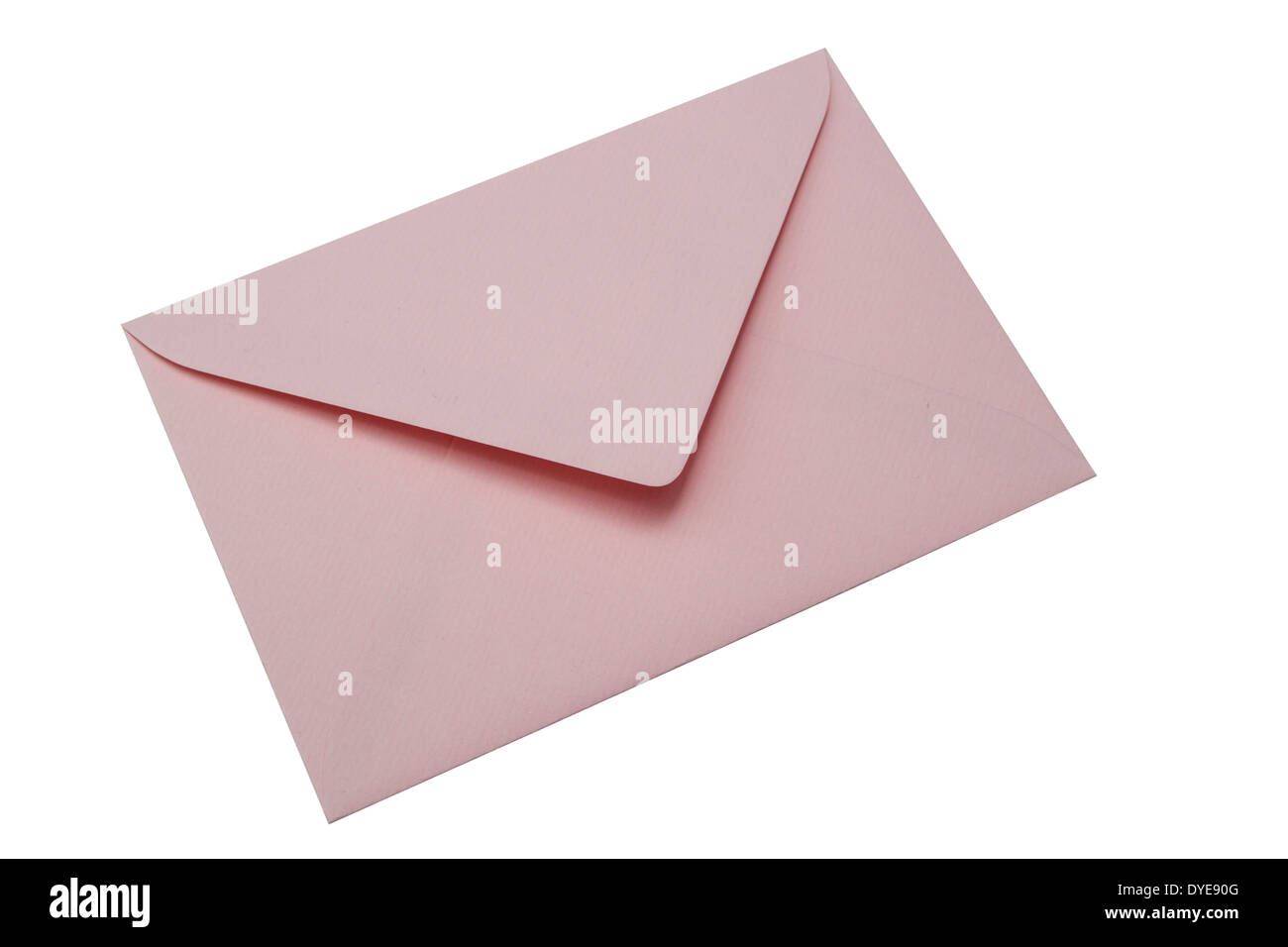Pink envelope isolated on white background Stock Photo