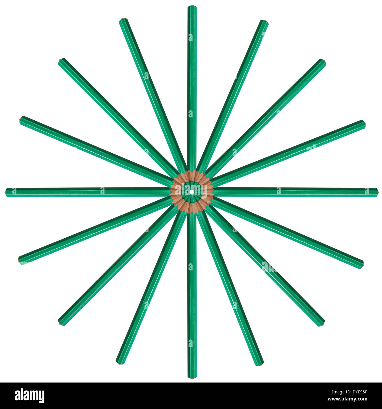 Green color pencil isolated on white background Stock Photo - Alamy
