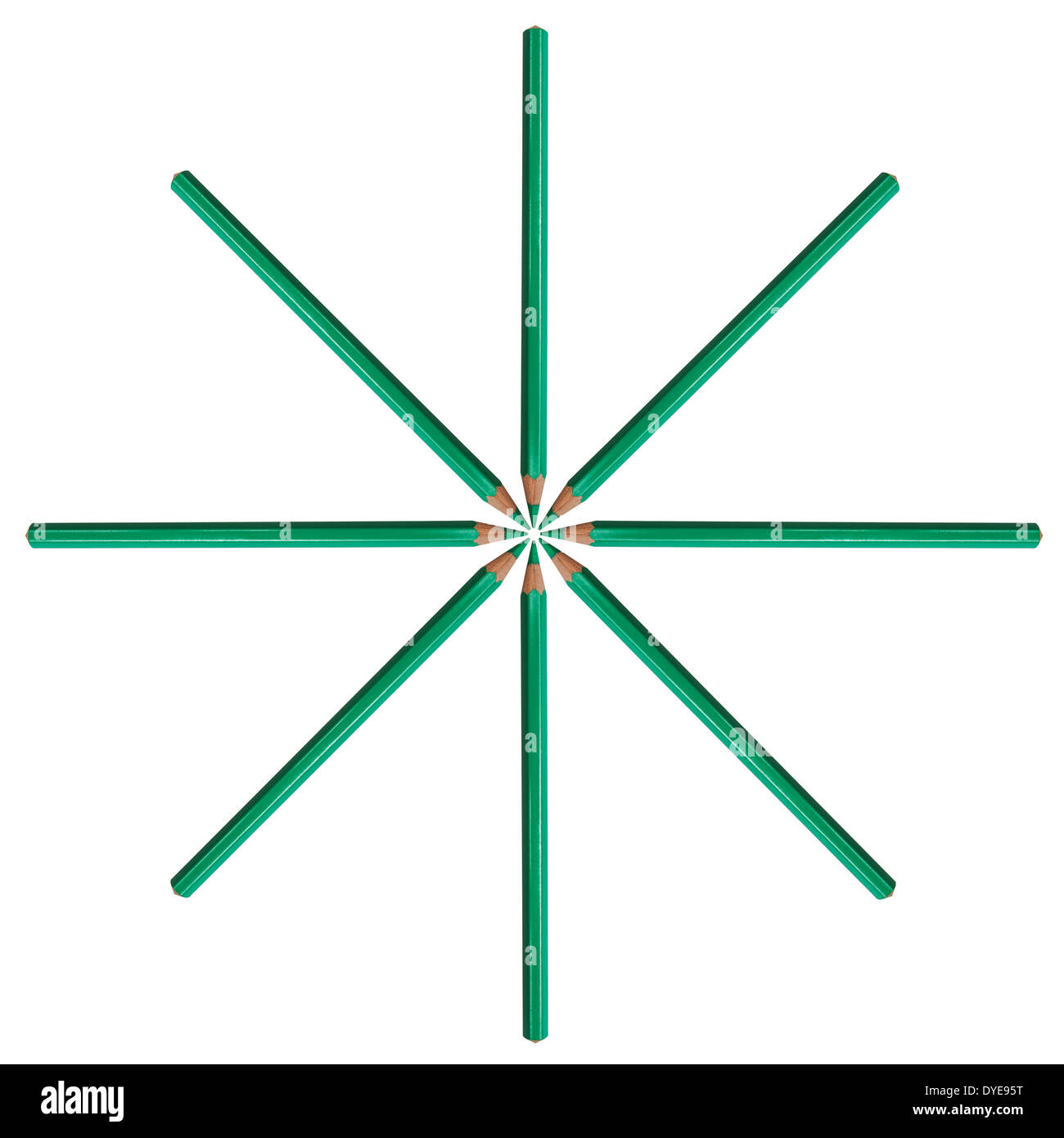 Green color pencil isolated on white background Stock Photo - Alamy