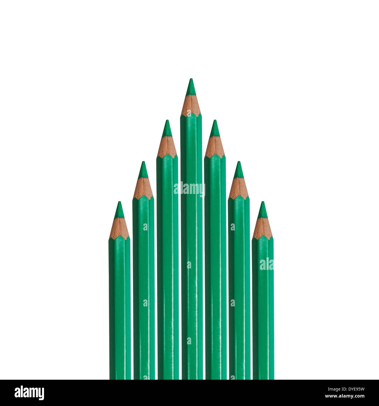 Green color pencil isolated on white background Stock Photo - Alamy