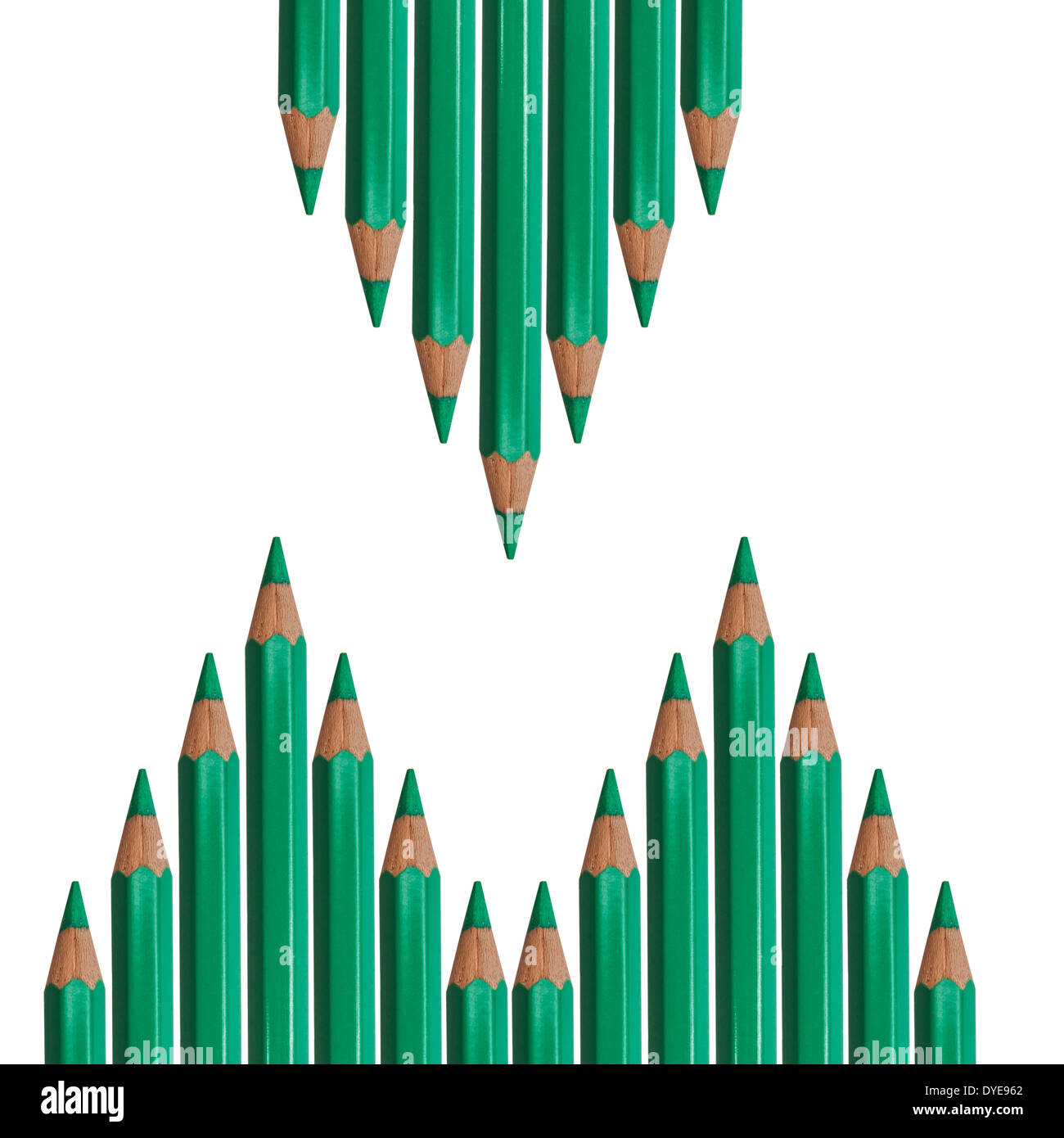 Green color pencil isolated on white background Stock Photo - Alamy