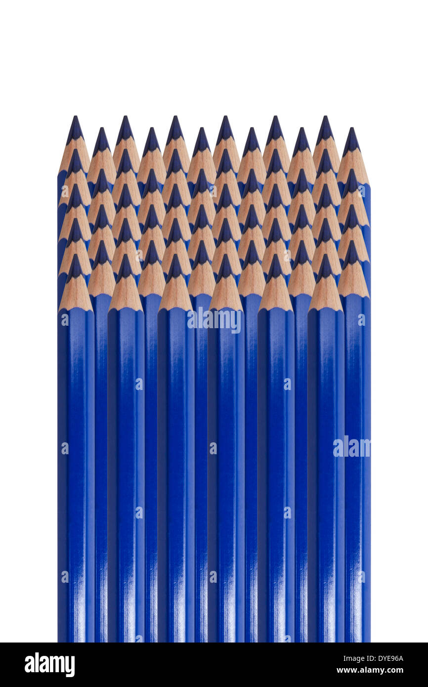 Blue color pencil isolated on white background Stock Photo - Alamy