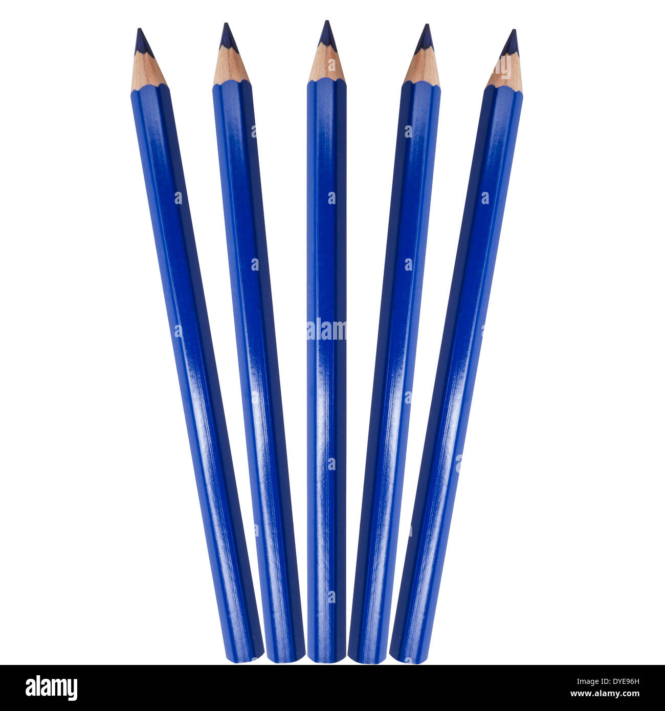 Blue color pencil isolated on white background Stock Photo - Alamy
