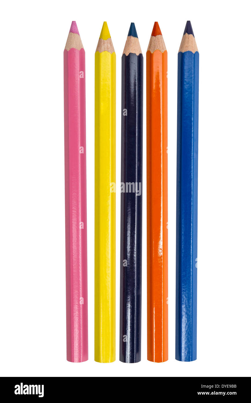 Color pencils isolated on white background Stock Photo - Alamy