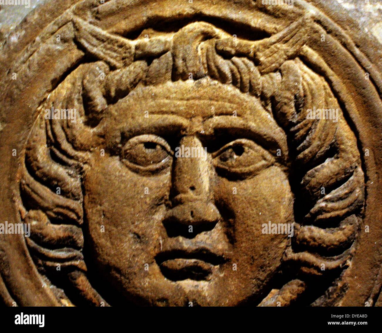 Fragments from of a Ancient Roman funeral monument. Barcelona. Spain 2013 Stock Photo