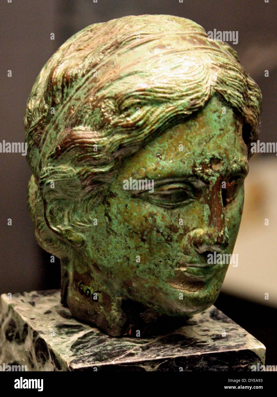 Ancient Roman bronze bust. Barcelona. Spain 2013 Stock Photo