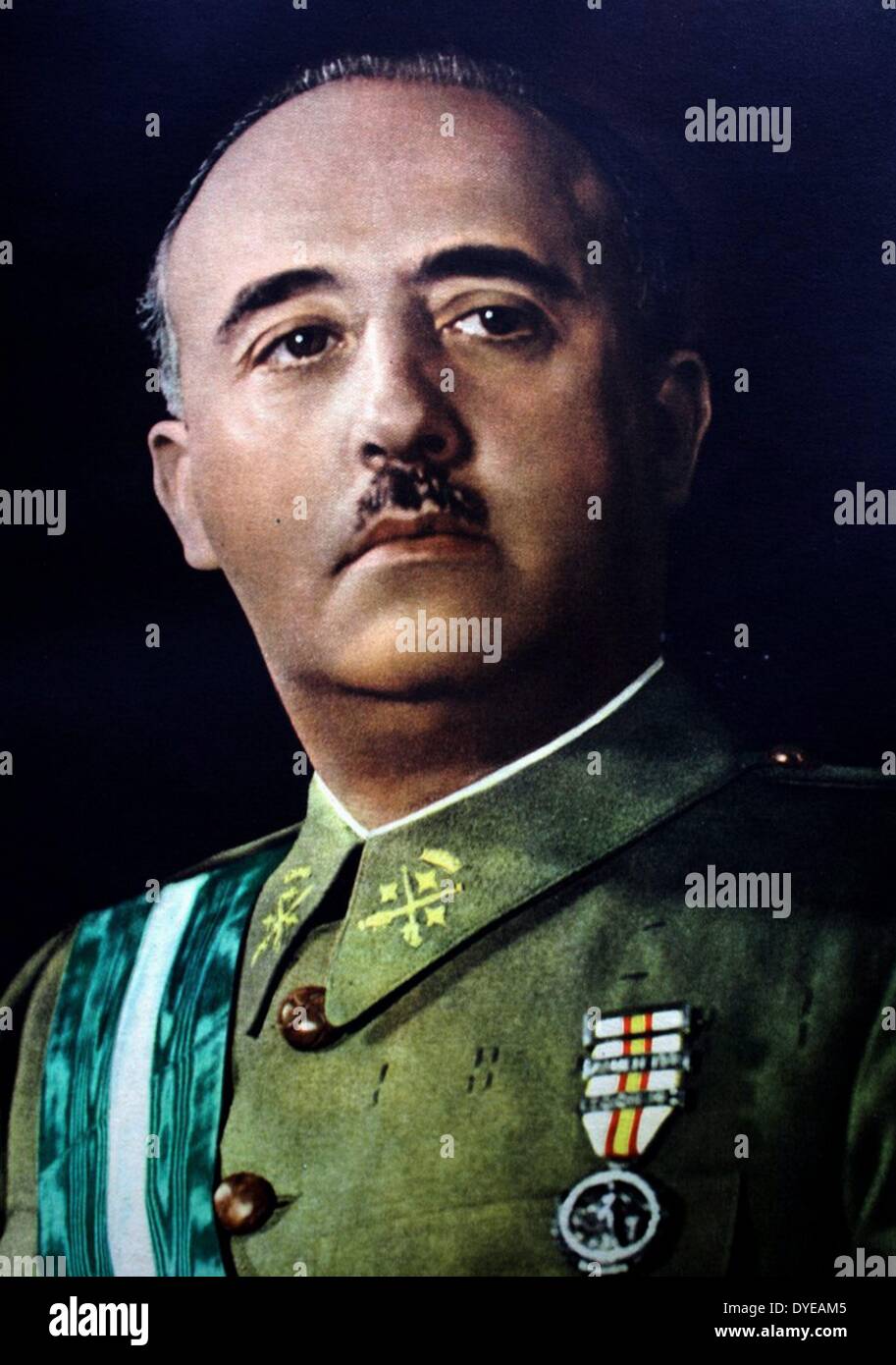 Portrait of General Fransico Franco. Dictator leader of Spain from 1936 - 1975. Barcelona. Spain 2013 Stock Photo
