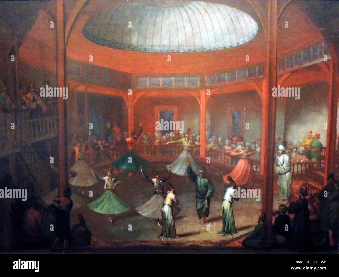 Whirling Dervishes by Jean Baptiste Vanmour (1671-1737) oil on 
