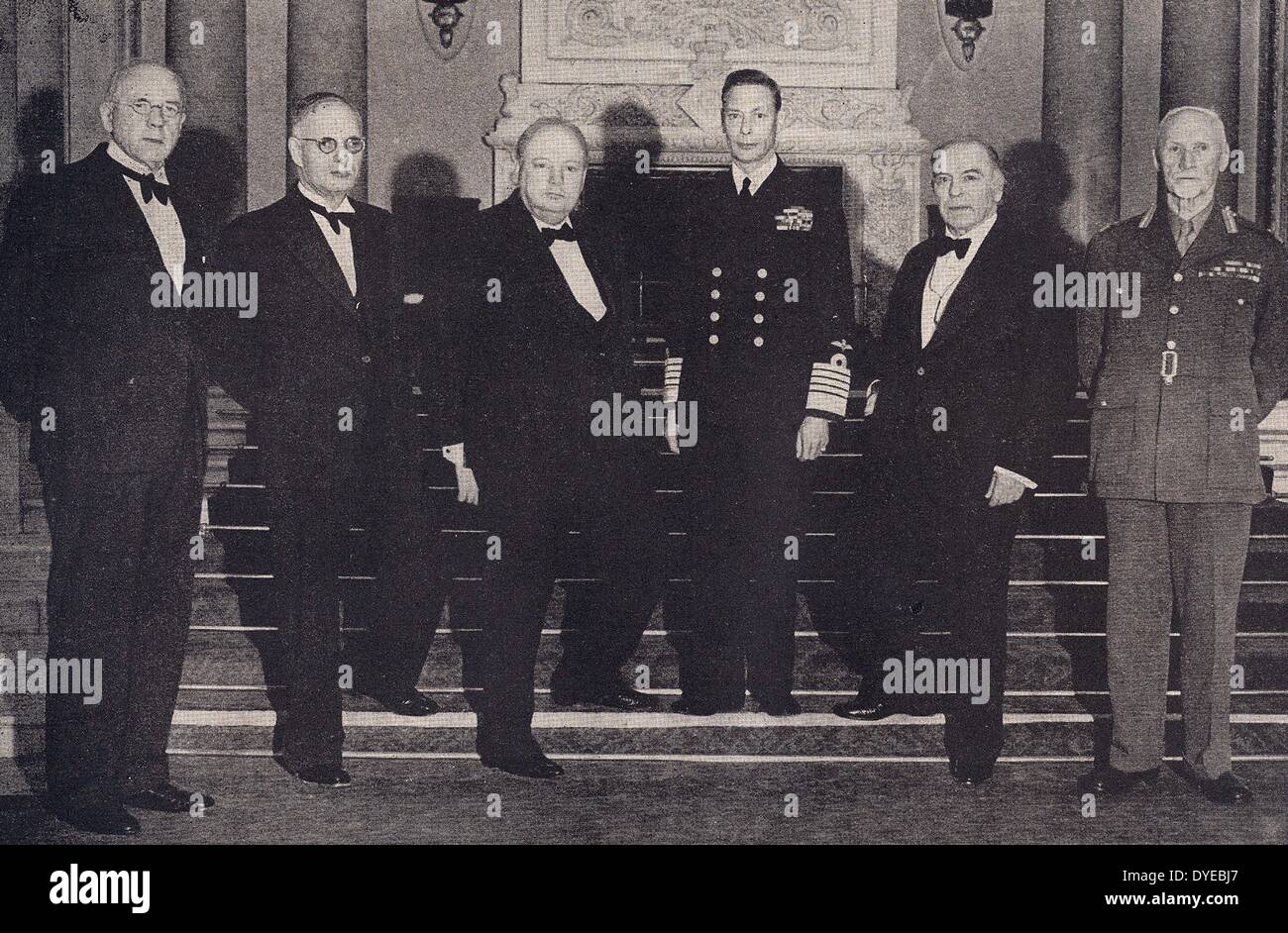 King George Vi With British Prime Minister Winston Churchill And