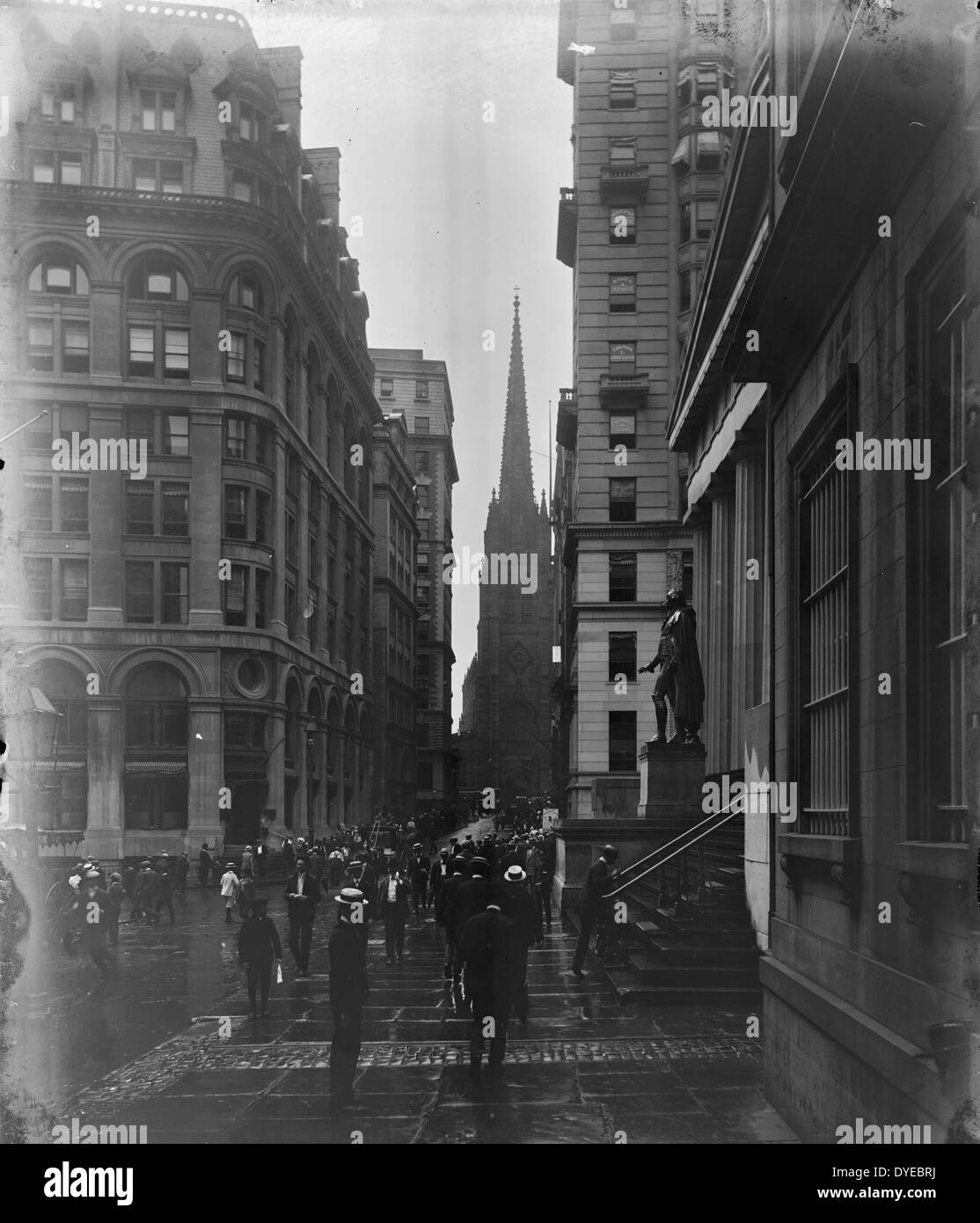 Wall Street, New York City during the early 1900's. Stock Photo