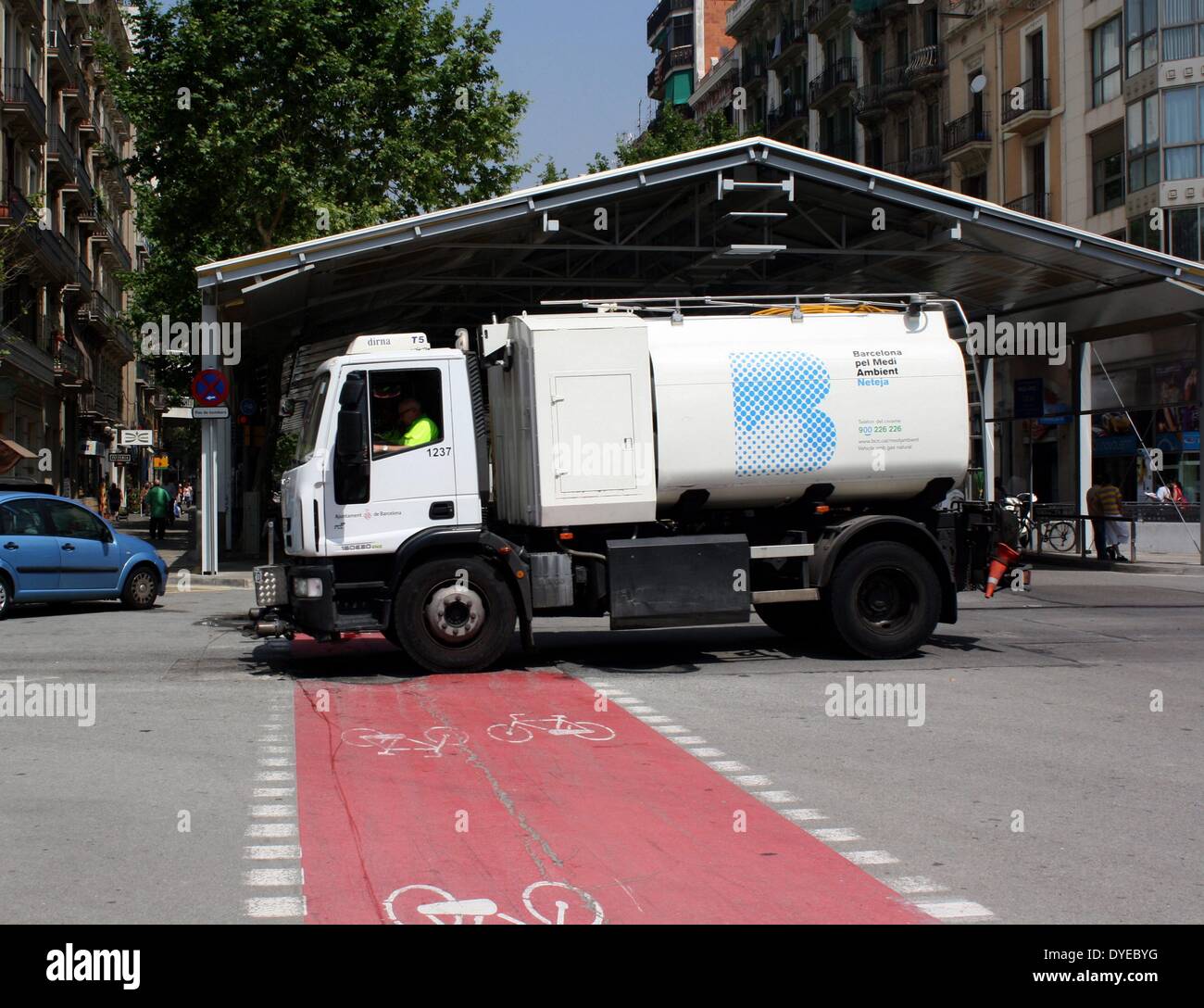 Sanitation vehicle. Barcelona. Spain 2013 Stock Photo