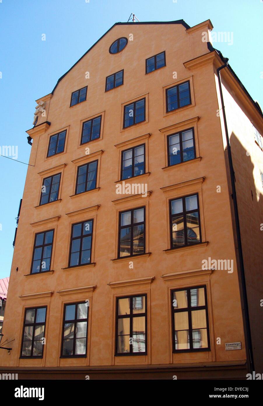 Scenic shot of a traditional building in Stockholm, Sweden. 2012-2013 Stock Photo